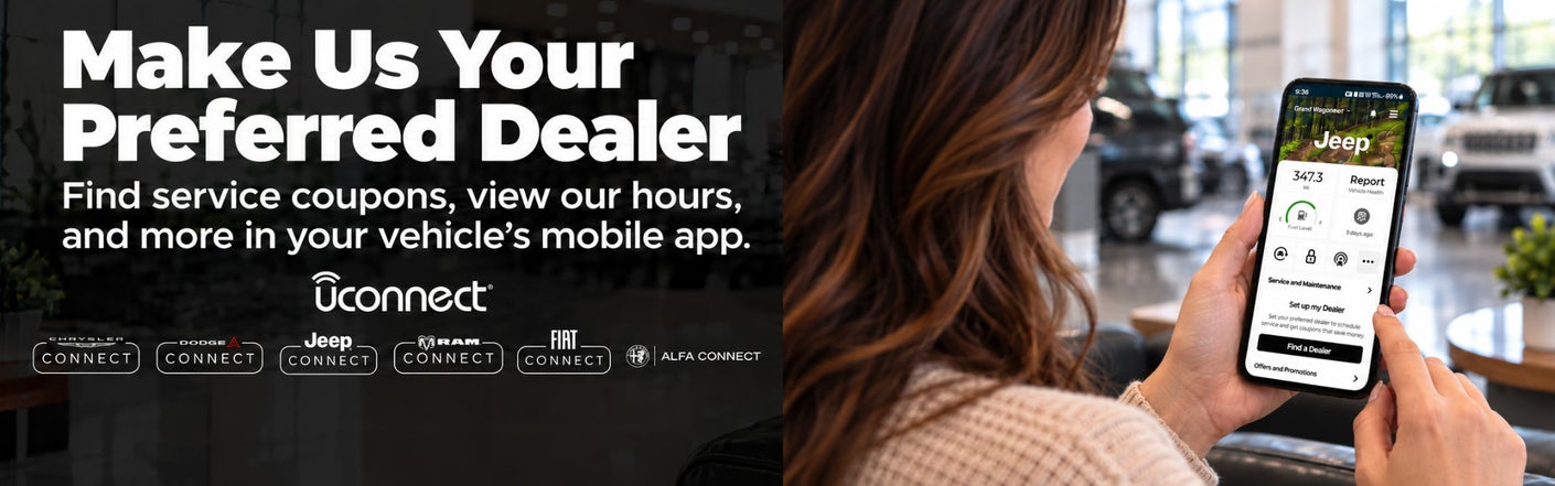 uconnect® make us your preferred dealer | Black Chrysler Dodge Jeep Ram in Statesville NC