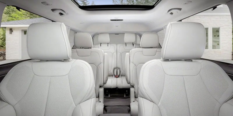 Interior image of the 2024 Jeep Grand Cherokee 4xe showcasing the 3-row seating